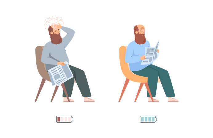 Energy boost illustration with dynamic movement symbols